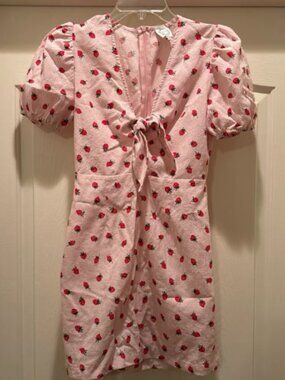 Strawberry Print Mini Dress Women's Size S
